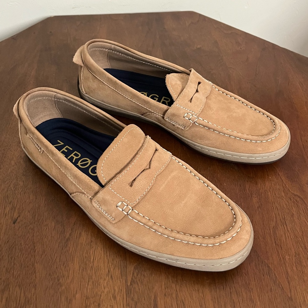 Cole Haan Claude tan suede penny loafers Size 10M 10.5?